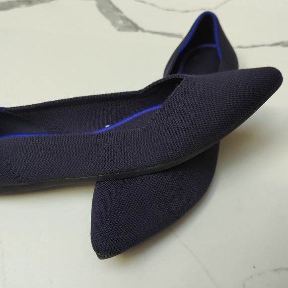 Rothy's Navy Flats with Blue Accent - Picture 3 of 5